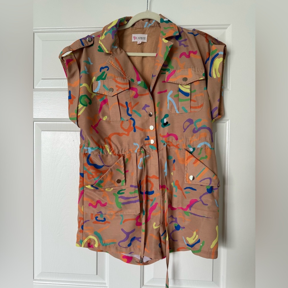 Super fun, colorful, short play suit